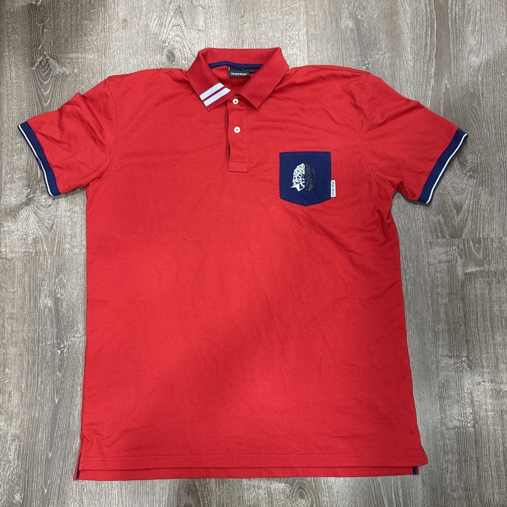 Maceoo Polo Shirt Men's 4XL Sz 8 Mozart Classtip Red Pullover Preppy Casual